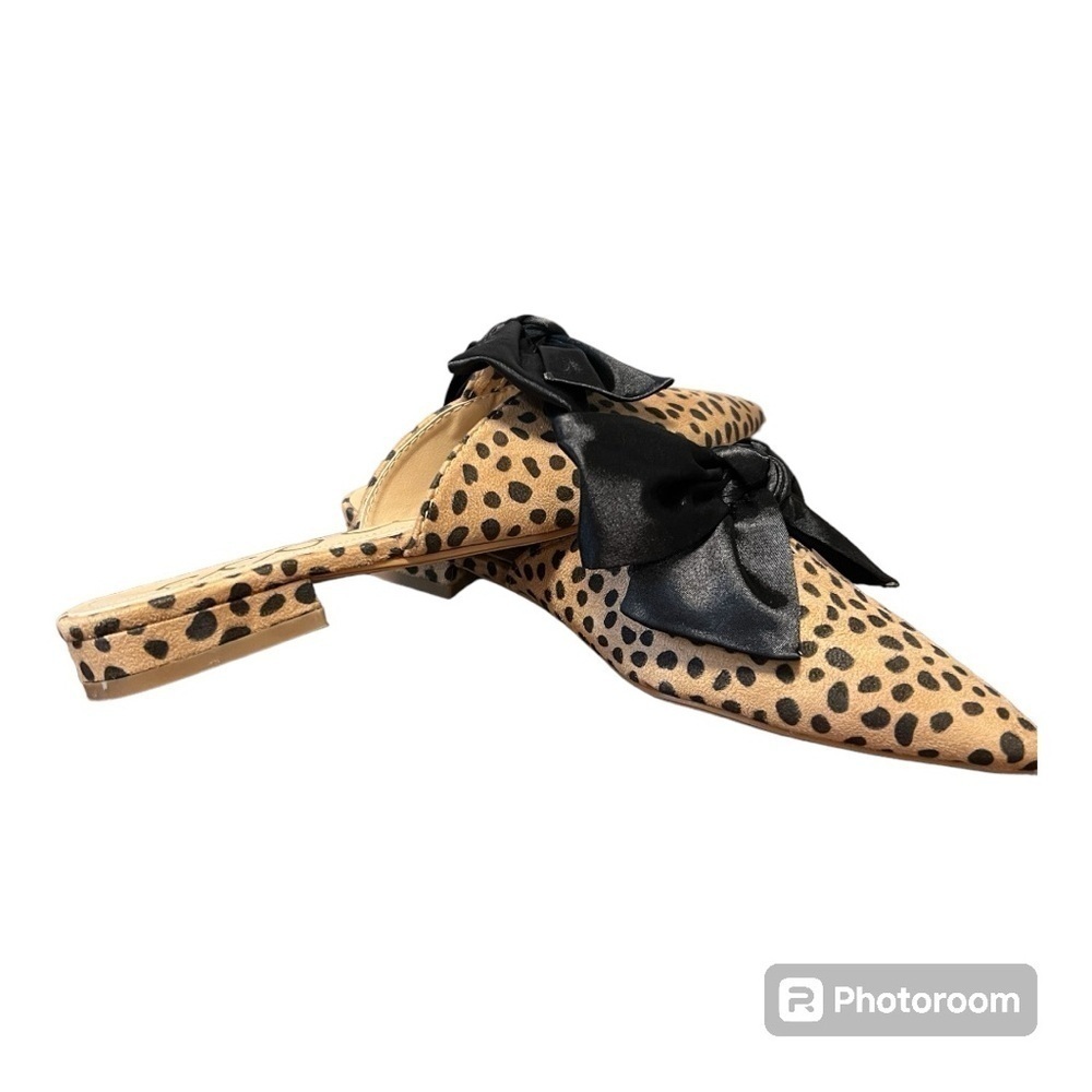 CCOCCI Valerie Leopard Flats with black bow Size 7.5 NWOT Women - Picture 5 of 12
